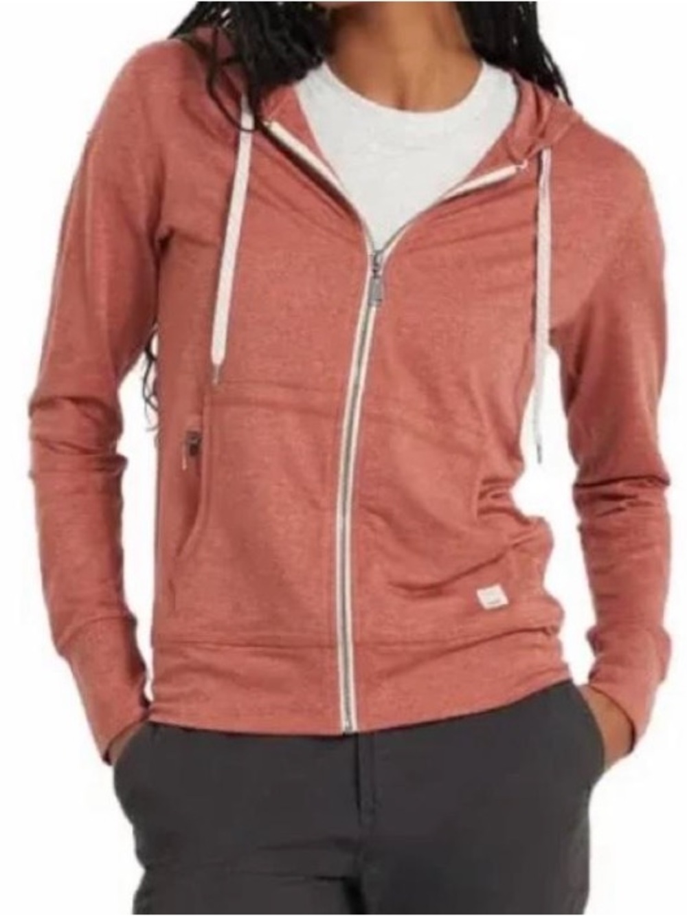 Vuori Halo Performance Hoodie in Peach